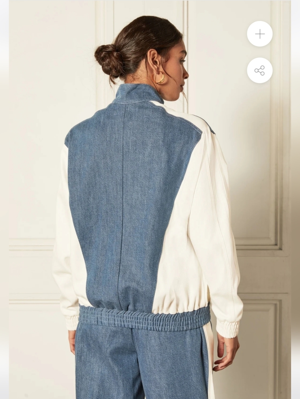 Boyish Denim Color Block Track Jacket NWT - Picture 8 of 9